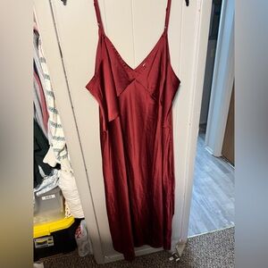 Elegant Red V-Neck Dress